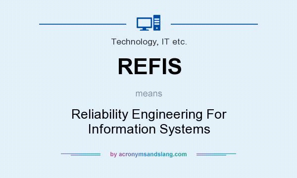 What does REFIS mean? It stands for Reliability Engineering For Information Systems