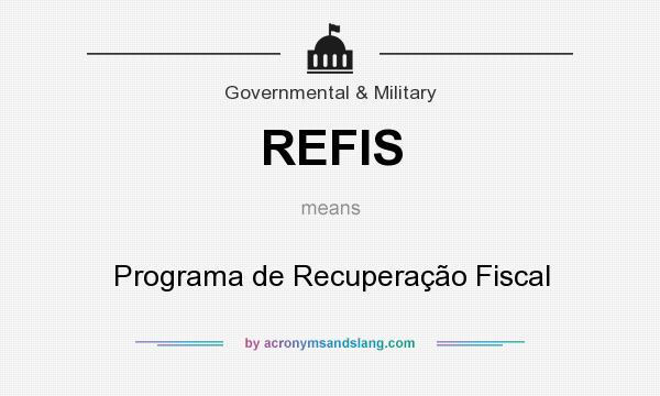 What does REFIS mean? It stands for Programa de Recuperação Fiscal