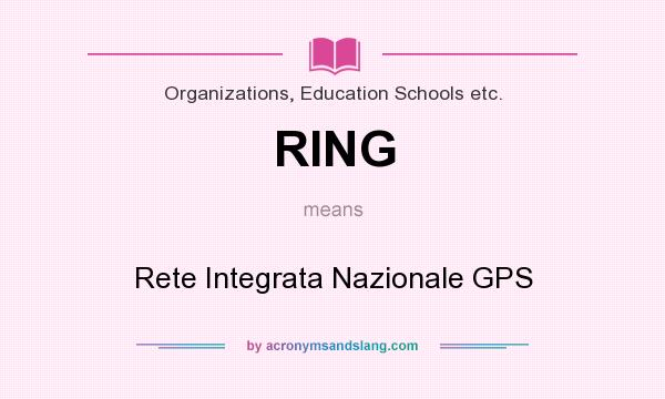 What does RING mean? It stands for Rete Integrata Nazionale GPS