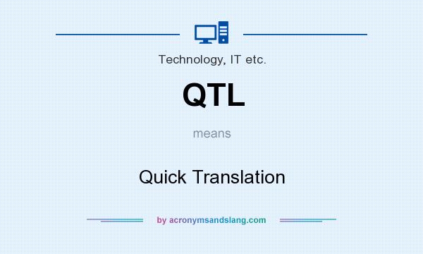 What does QTL mean? It stands for Quick Translation