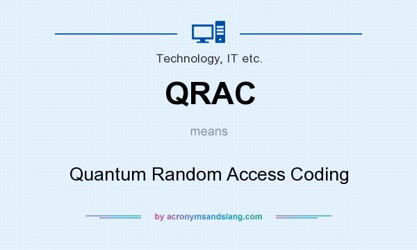 What does QRAC mean? It stands for Quantum Random Access Coding