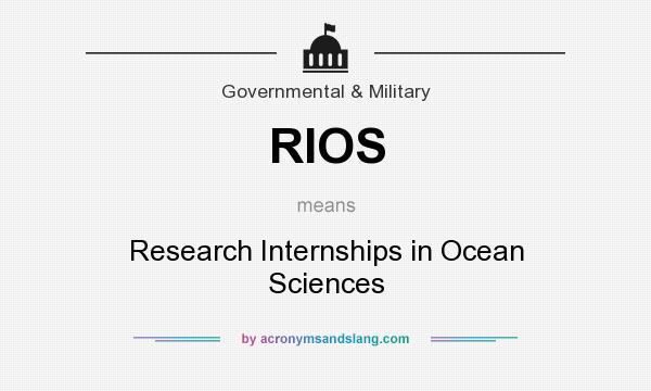 What does RIOS mean? It stands for Research Internships in Ocean Sciences