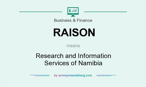 What does RAISON mean? It stands for Research and Information Services of Namibia