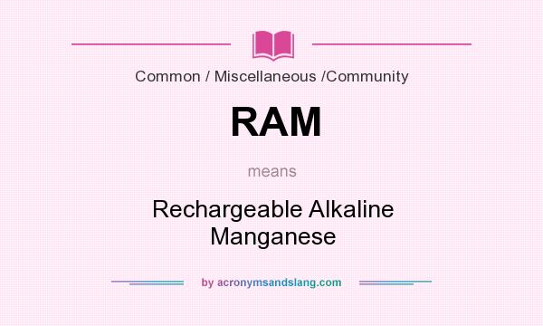 What does RAM mean? It stands for Rechargeable Alkaline Manganese
