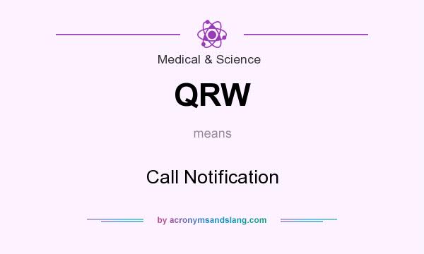 What does QRW mean? It stands for Call Notification