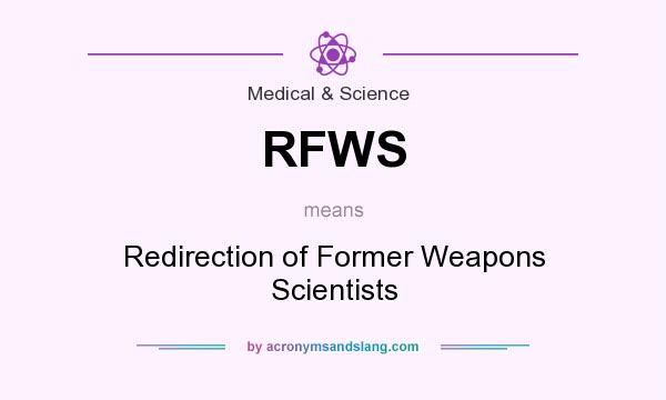 What does RFWS mean? It stands for Redirection of Former Weapons Scientists