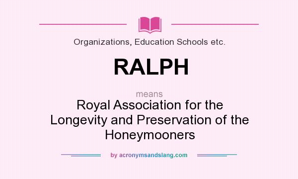 What does RALPH mean? It stands for Royal Association for the Longevity and Preservation of the Honeymooners