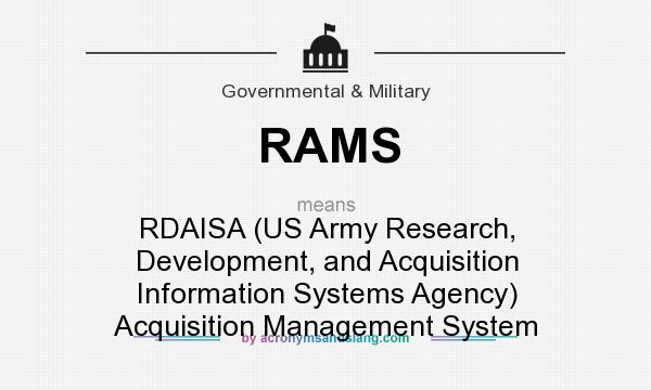 What does RAMS mean? It stands for RDAISA (US Army Research, Development, and Acquisition Information Systems Agency) Acquisition Management System
