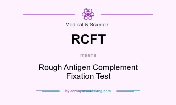 What does RCFT mean? It stands for Rough Antigen Complement Fixation Test