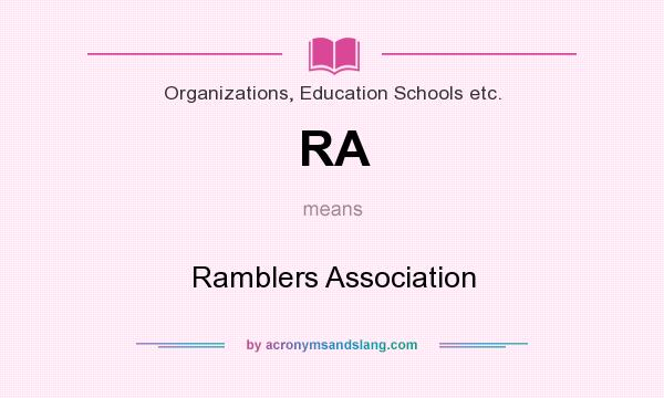 What does RA mean? It stands for Ramblers Association