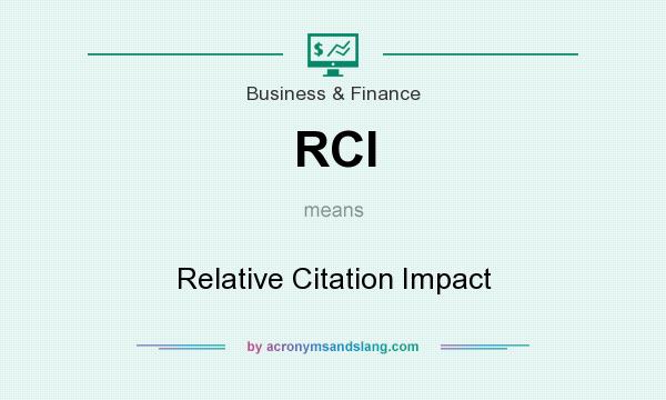 What does RCI mean? It stands for Relative Citation Impact