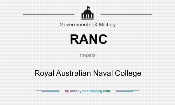 What does RANC mean? It stands for Royal Australian Naval College