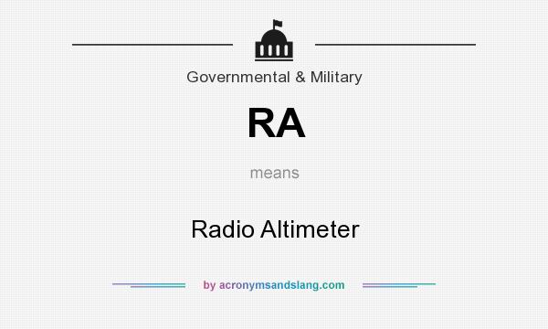 What does RA mean? It stands for Radio Altimeter