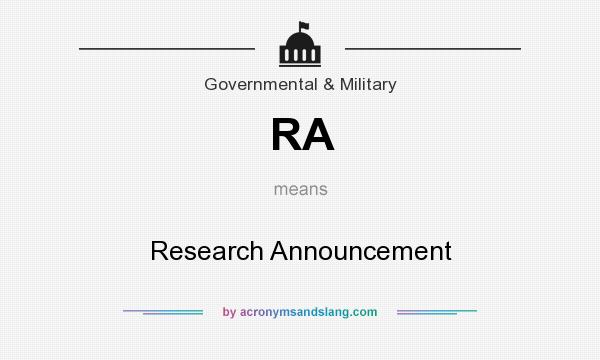 What does RA mean? It stands for Research Announcement