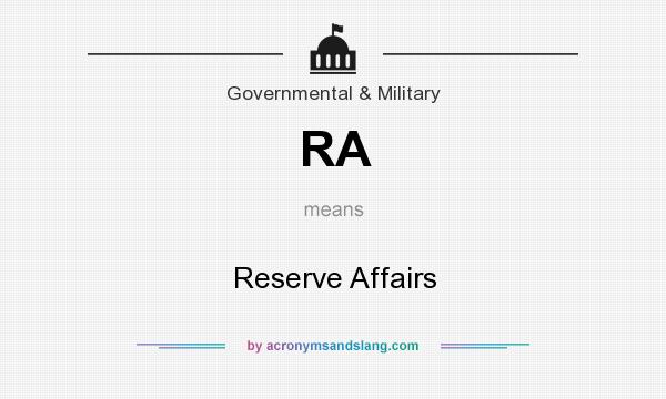 What does RA mean? It stands for Reserve Affairs