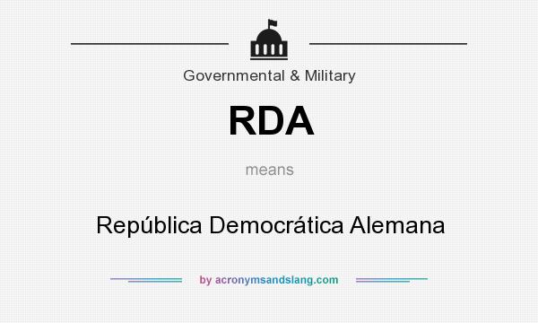 What does RDA mean? It stands for República Democrática Alemana