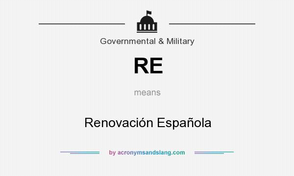What does RE mean? It stands for Renovación Española