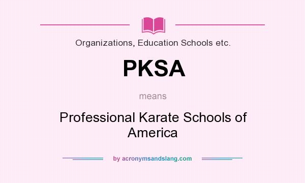 What does PKSA mean? It stands for Professional Karate Schools of America