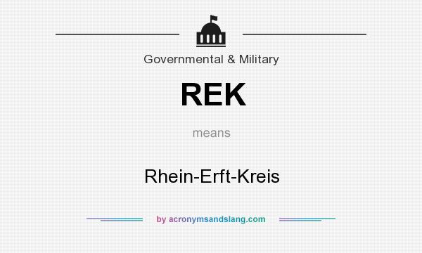 What does REK mean? It stands for Rhein-Erft-Kreis