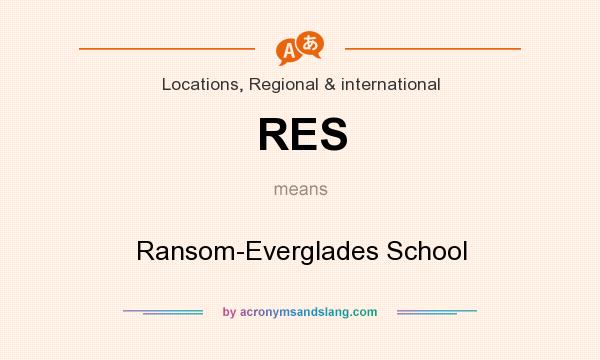 What does RES mean? It stands for Ransom-Everglades School