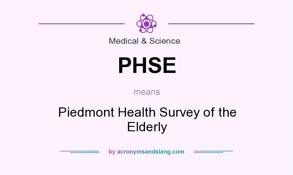 What does PHSE mean? It stands for Piedmont Health Survey of the Elderly