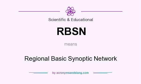 What does RBSN mean? It stands for Regional Basic Synoptic Network