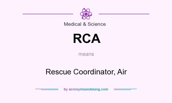 What does RCA mean? It stands for Rescue Coordinator, Air