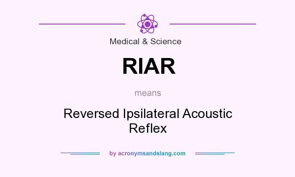 What does RIAR mean? It stands for Reversed Ipsilateral Acoustic Reflex