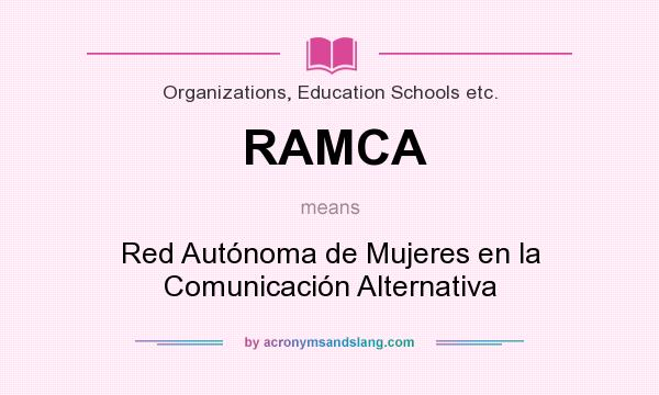 What does RAMCA mean? It stands for Red Autónoma de Mujeres en la Comunicación Alternativa