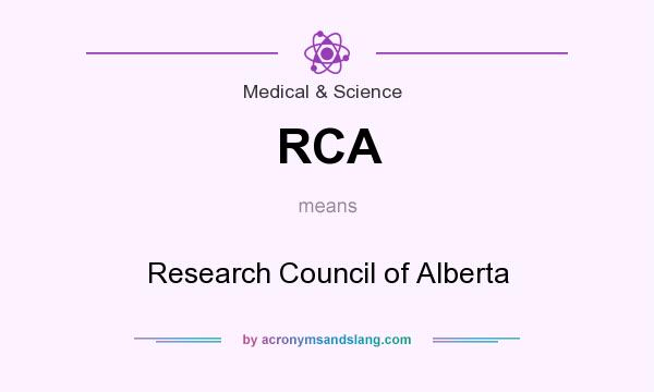What does RCA mean? It stands for Research Council of Alberta