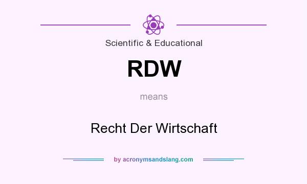 What does RDW mean? It stands for Recht Der Wirtschaft