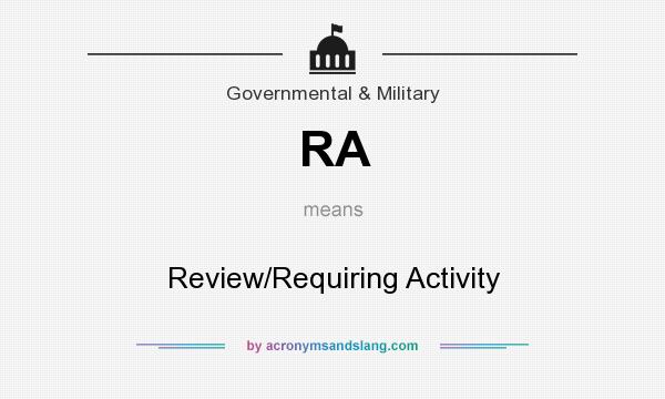 What does RA mean? It stands for Review/Requiring Activity