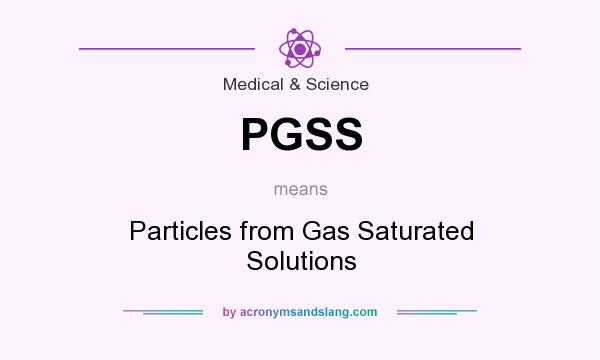 What does PGSS mean? It stands for Particles from Gas Saturated Solutions
