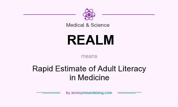 What does REALM mean? It stands for Rapid Estimate of Adult Literacy in Medicine