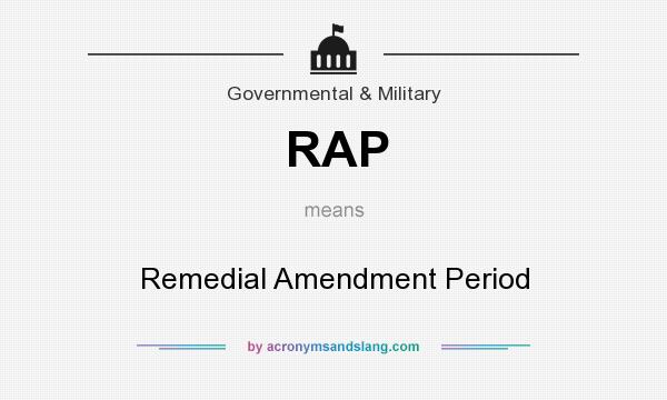 What does RAP mean? It stands for Remedial Amendment Period