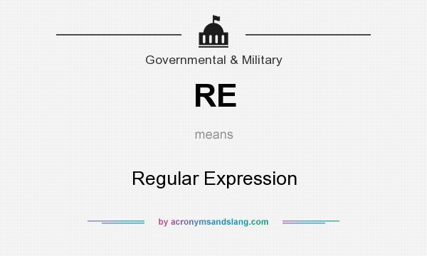 What does RE mean? It stands for Regular Expression