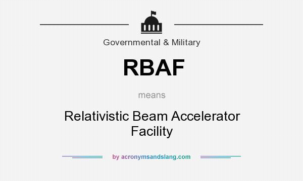 What does RBAF mean? It stands for Relativistic Beam Accelerator Facility
