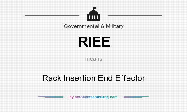 What does RIEE mean? It stands for Rack Insertion End Effector