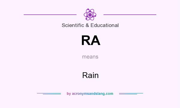 What does RA mean? It stands for Rain