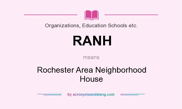 What does RANH mean? It stands for Rochester Area Neighborhood House
