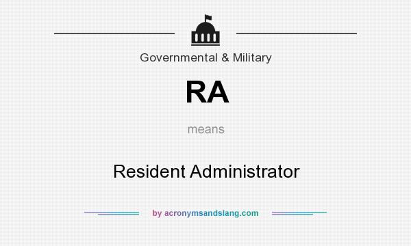 What does RA mean? It stands for Resident Administrator