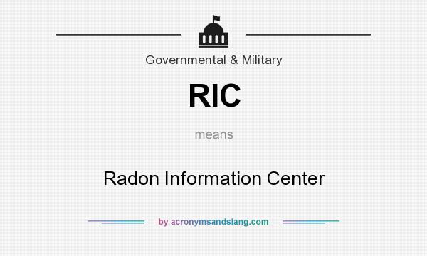 What does RIC mean? It stands for Radon Information Center