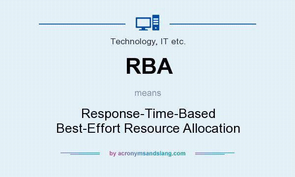 What does RBA mean? It stands for Response-Time-Based Best-Effort Resource Allocation