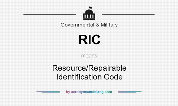What does RIC mean? It stands for Resource/Repairable Identification Code