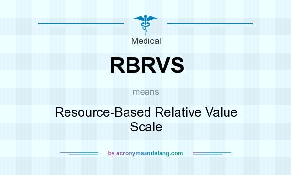 What does RBRVS mean? It stands for Resource-Based Relative Value Scale