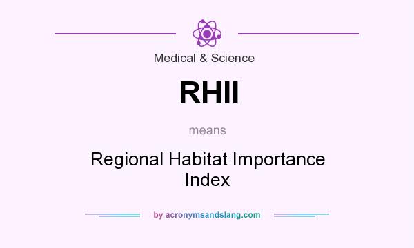 What does RHII mean? It stands for Regional Habitat Importance Index