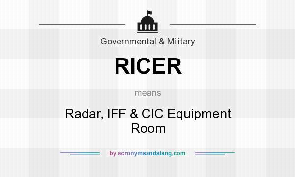 What does RICER mean? It stands for Radar, IFF & CIC Equipment Room