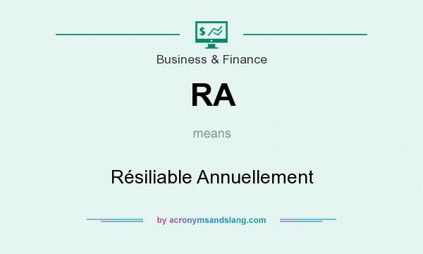 What does RA mean? It stands for Résiliable Annuellement