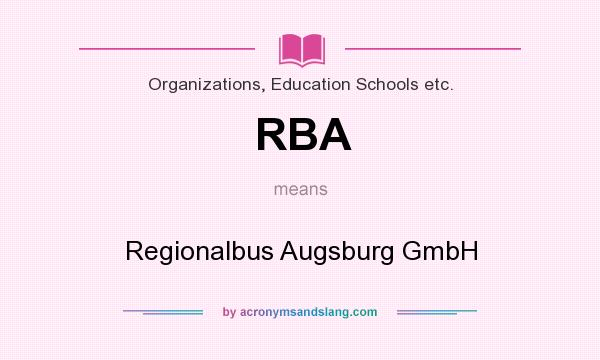 What does RBA mean? It stands for Regionalbus Augsburg GmbH