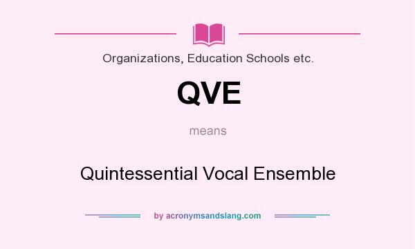 What does QVE mean? It stands for Quintessential Vocal Ensemble